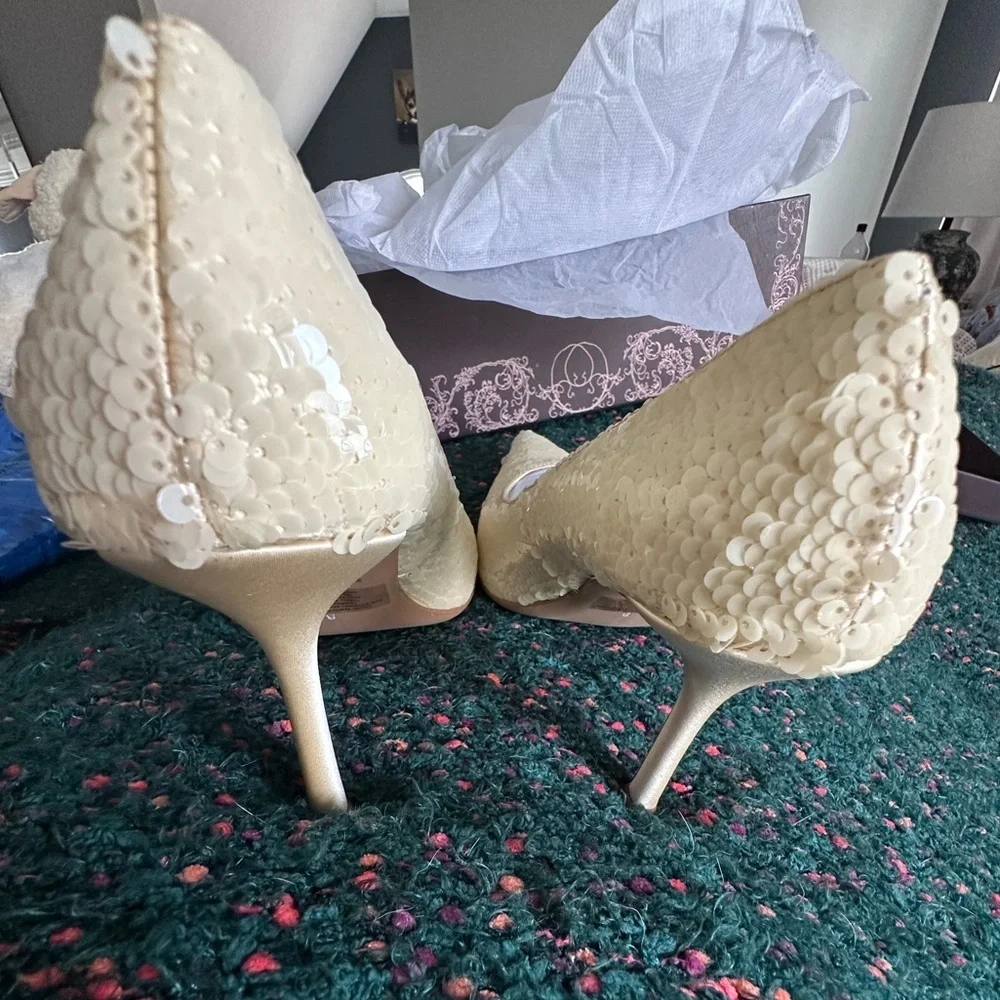 Jeffrey Campbell Risk Sequin Heels — NWT, Rare Neutral Colorway, Size 8